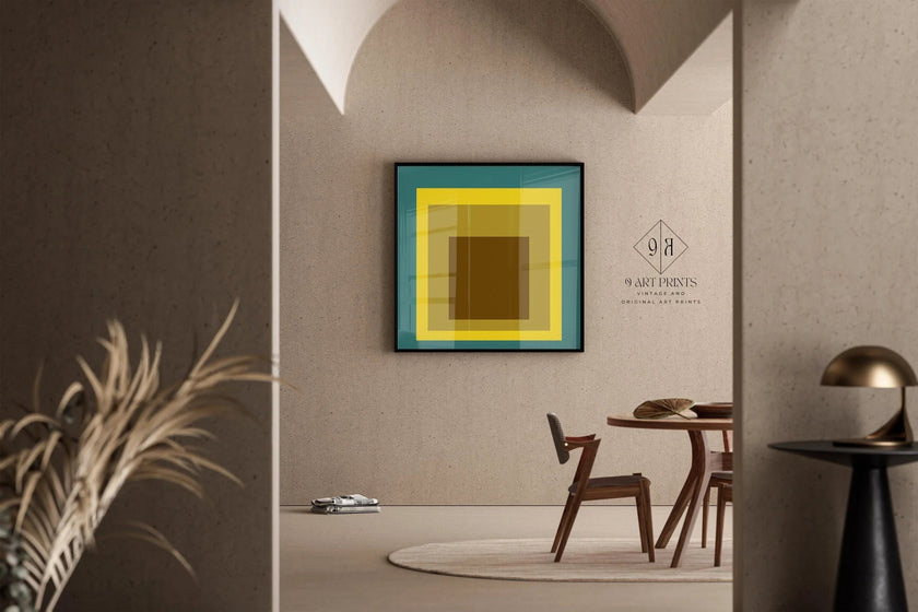 Josef Albers Inspired ‚ÄúMemento‚Äù Homage to the Square Giclee Print: Mid-Century Modern Art
