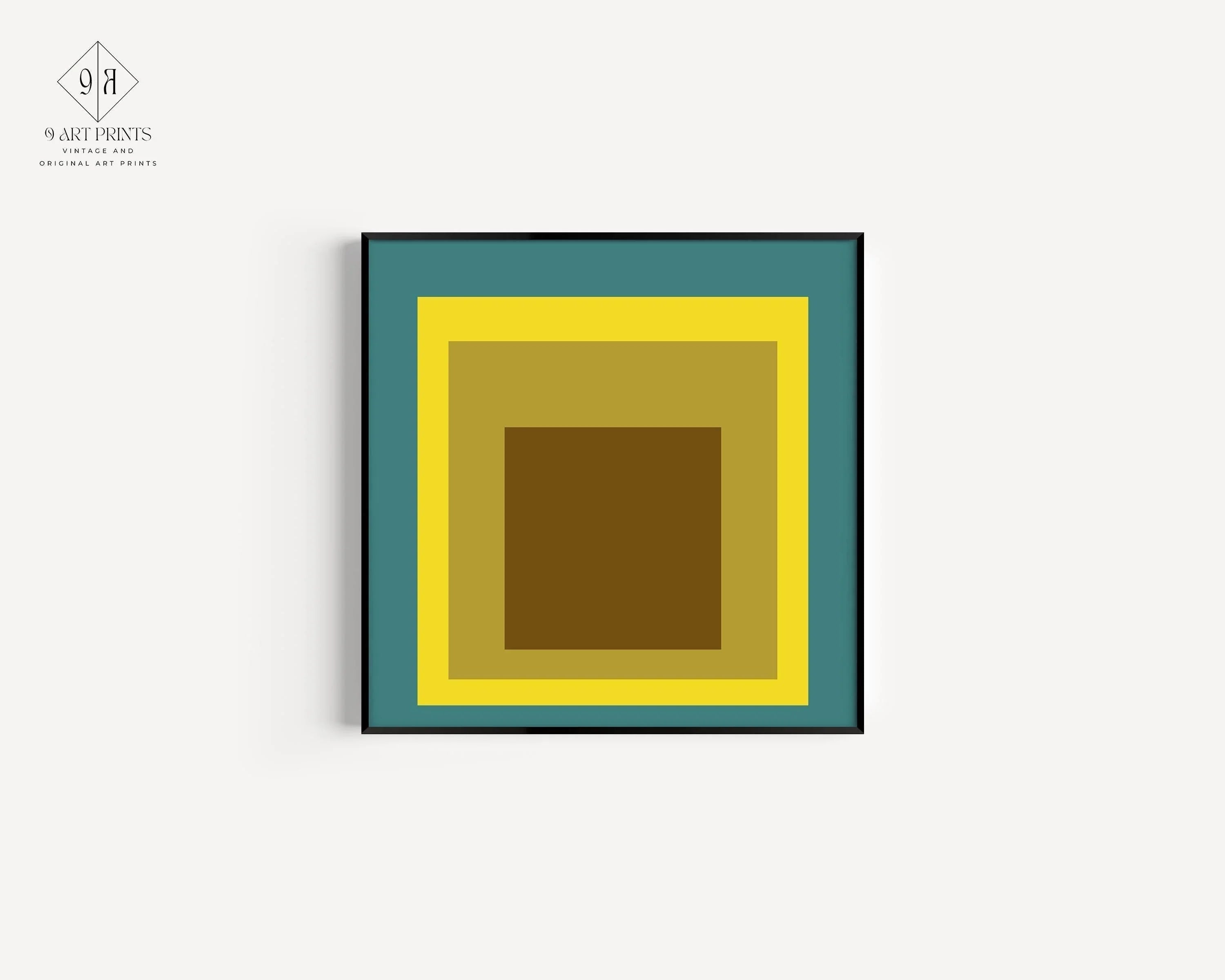 Josef Albers Inspired ‚ÄúMemento‚Äù Homage to the Square Giclee Print: Mid-Century Modern Art