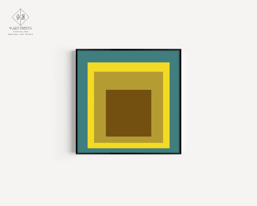 Josef Albers Inspired ‚ÄúMemento‚Äù Homage to the Square Giclee Print: Mid-Century Modern Art