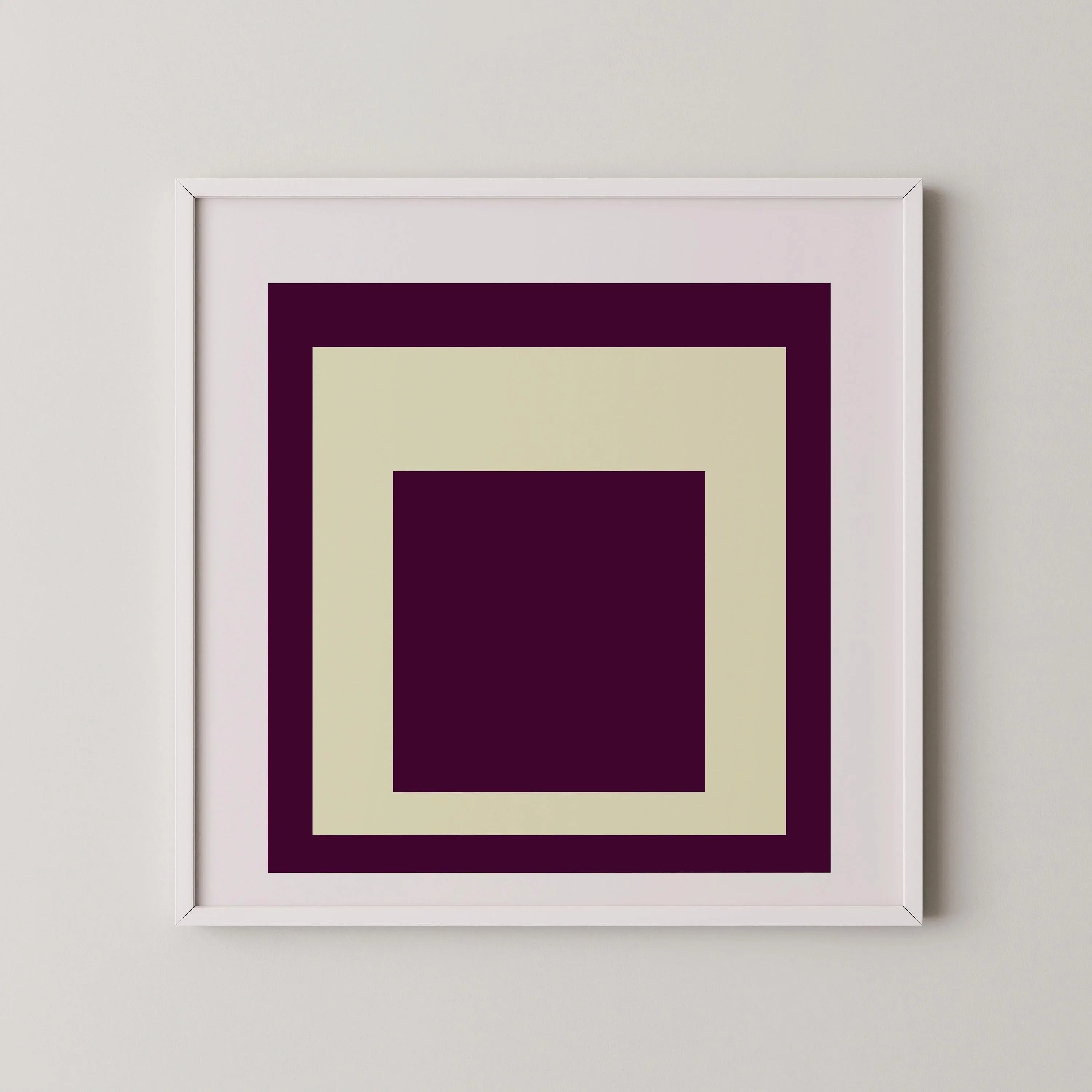 Josef Albers Inspired 'Dessert' Art Print 'Homage to the Square' Mid-Century Modern Giclee, Framed Option