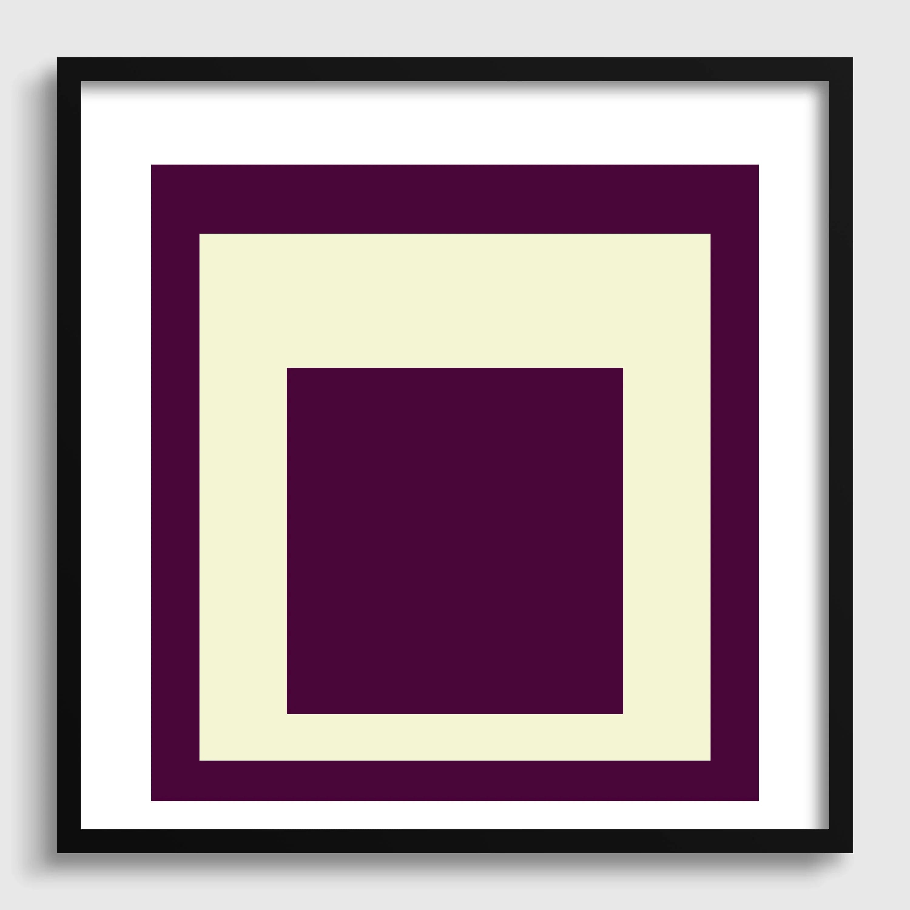 Josef Albers Inspired 'Dessert' Art Print 'Homage to the Square' Mid-Century Modern Giclee, Framed Option