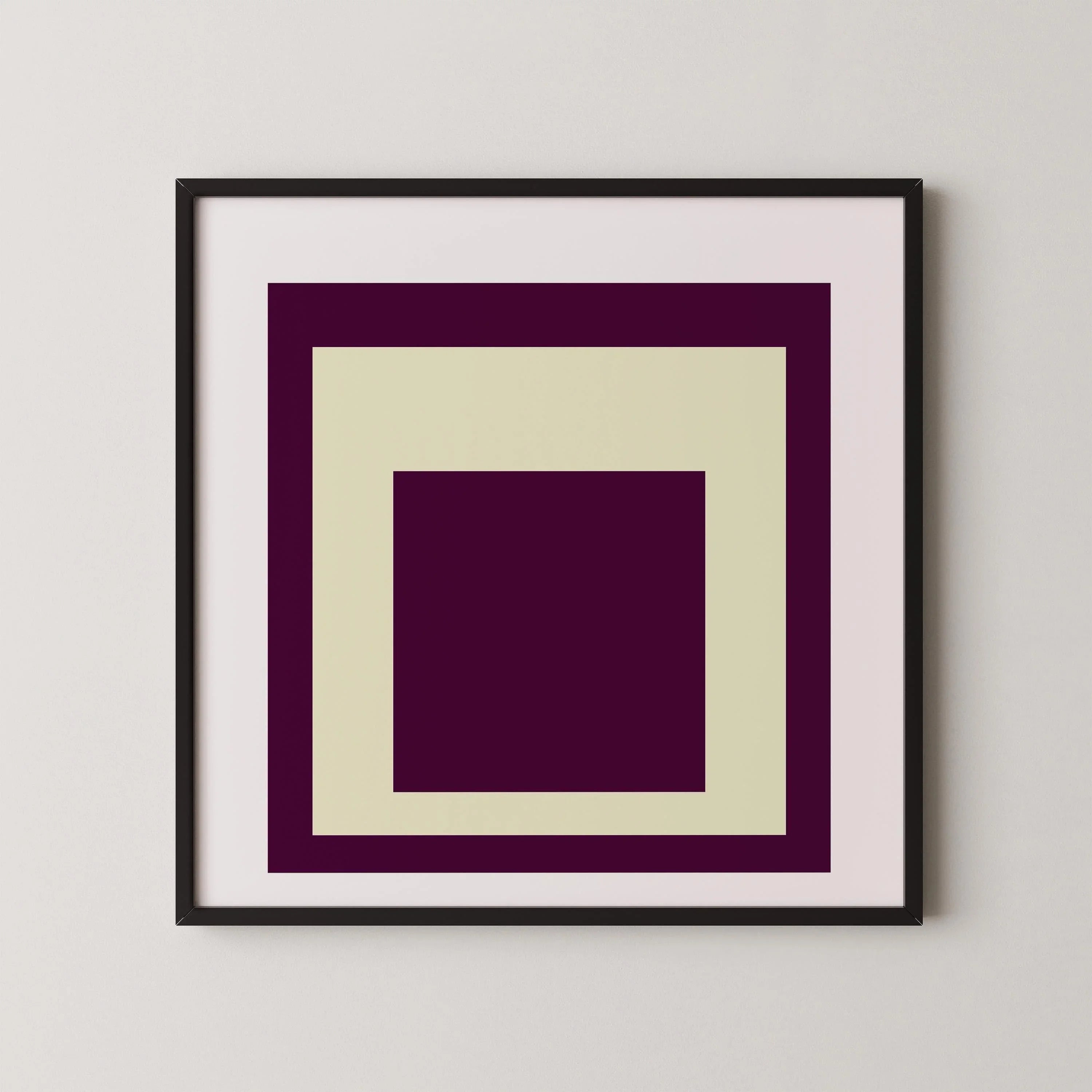 Josef Albers Inspired 'Dessert' Art Print 'Homage to the Square' Mid-Century Modern Giclee, Framed Option