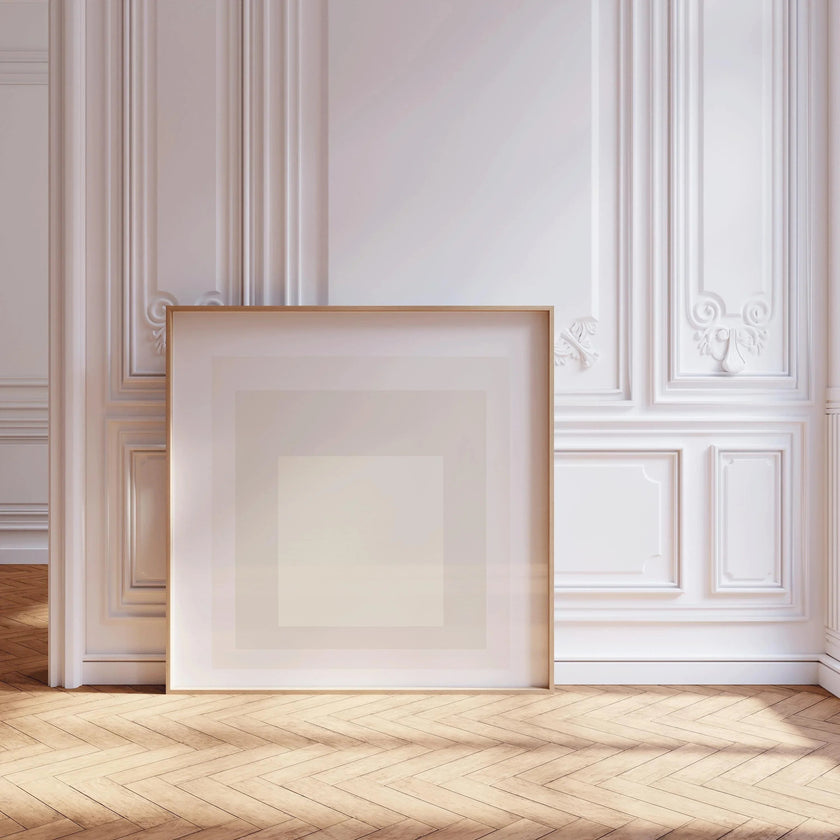 Josef Albers Inspired 'Devil' Giclee Print: Mid-Century Modern Art, Handframed Option (1x1)