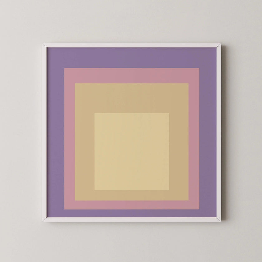 Josef Albers Inspired ‚ Dusk‚Äô Art Print: Mid-Century Modern Homage to the Square