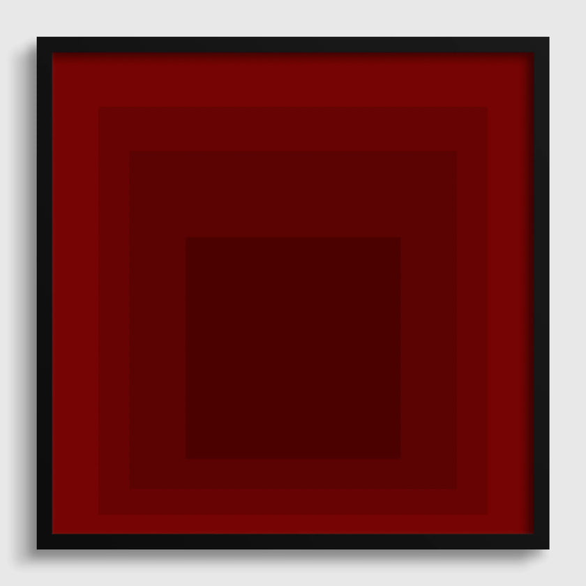Josef Albers Inspired 'Flood' Giclee Print: Mid-Century Modern Art, Red Homage to the Square