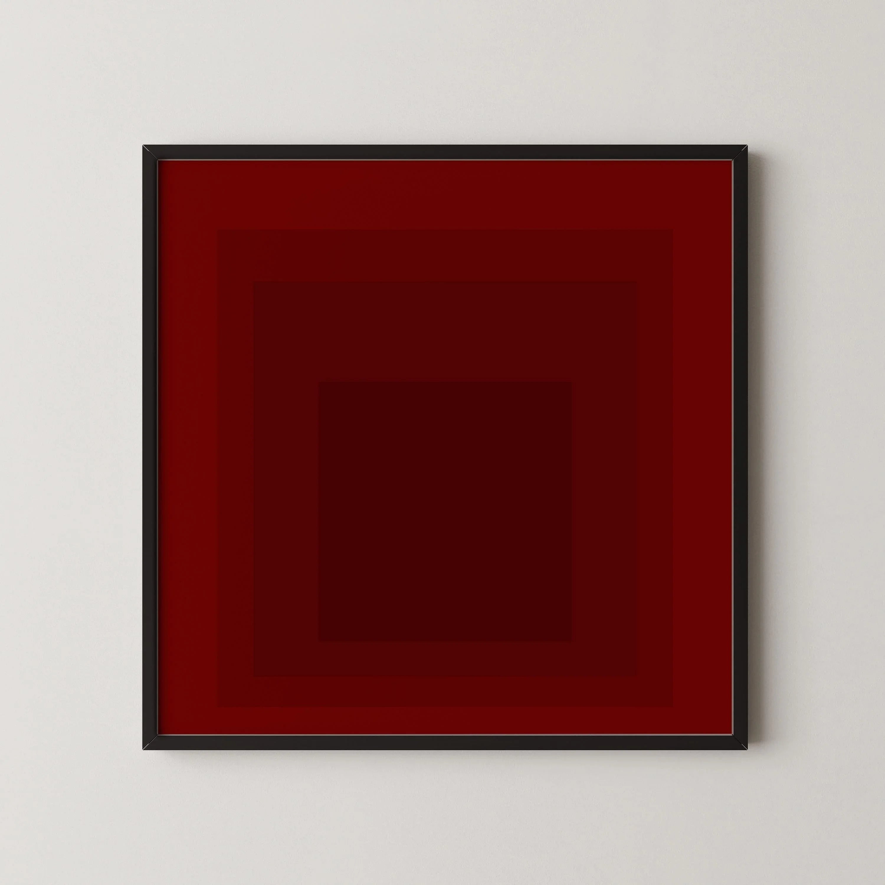 Josef Albers Inspired 'Flood' Giclee Print: Mid-Century Modern Art, Red Homage to the Square