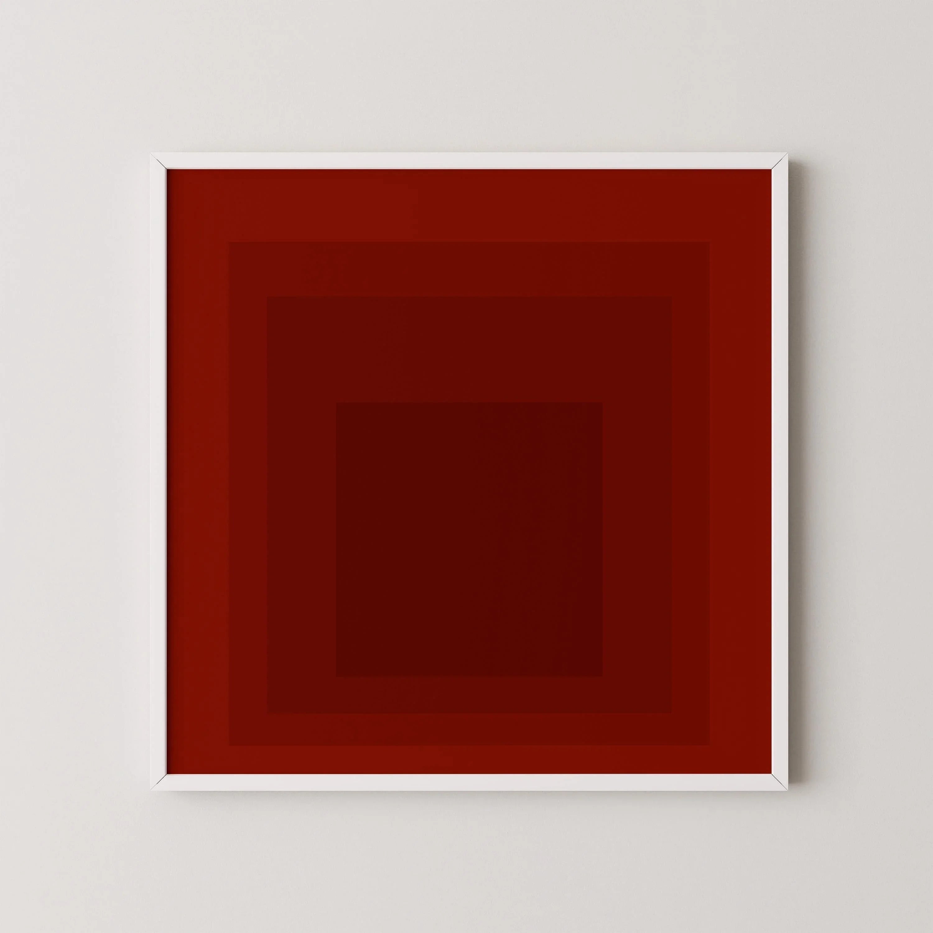 Josef Albers Inspired 'Flood' Giclee Print: Mid-Century Modern Art, Red Homage to the Square