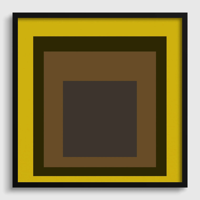 Josef Albers Inspired 'Harvest' Giclee Print: Mid-Century Modern Art, Mustard Yellow