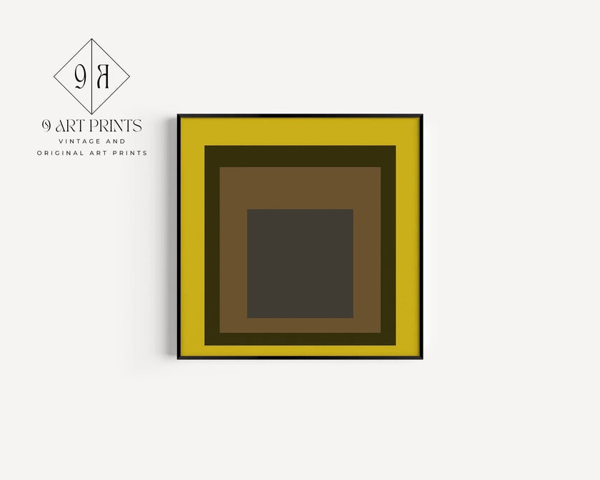 Josef Albers Inspired 'Harvest' Giclee Print: Mid-Century Modern Art, Mustard Yellow