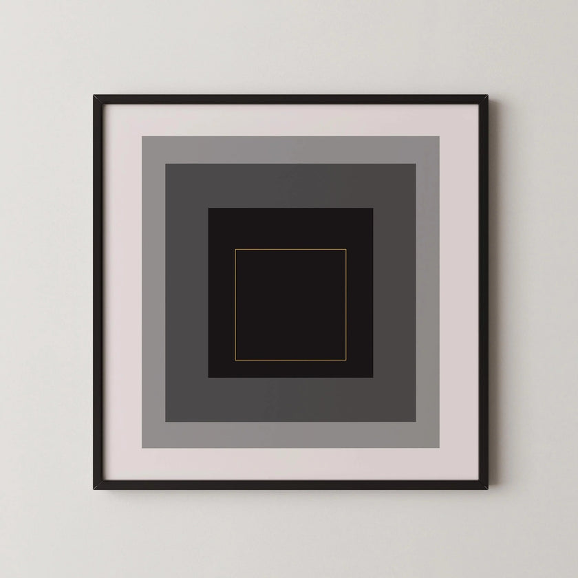 Josef Albers Inspired Homage to the Square Giclee Print: Mid-Century Modern Art (1x1)