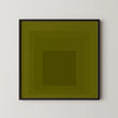 Josef Albers Inspired 'Homage to the Square' Giclee Print Mid-Century Modern Olive Green Art