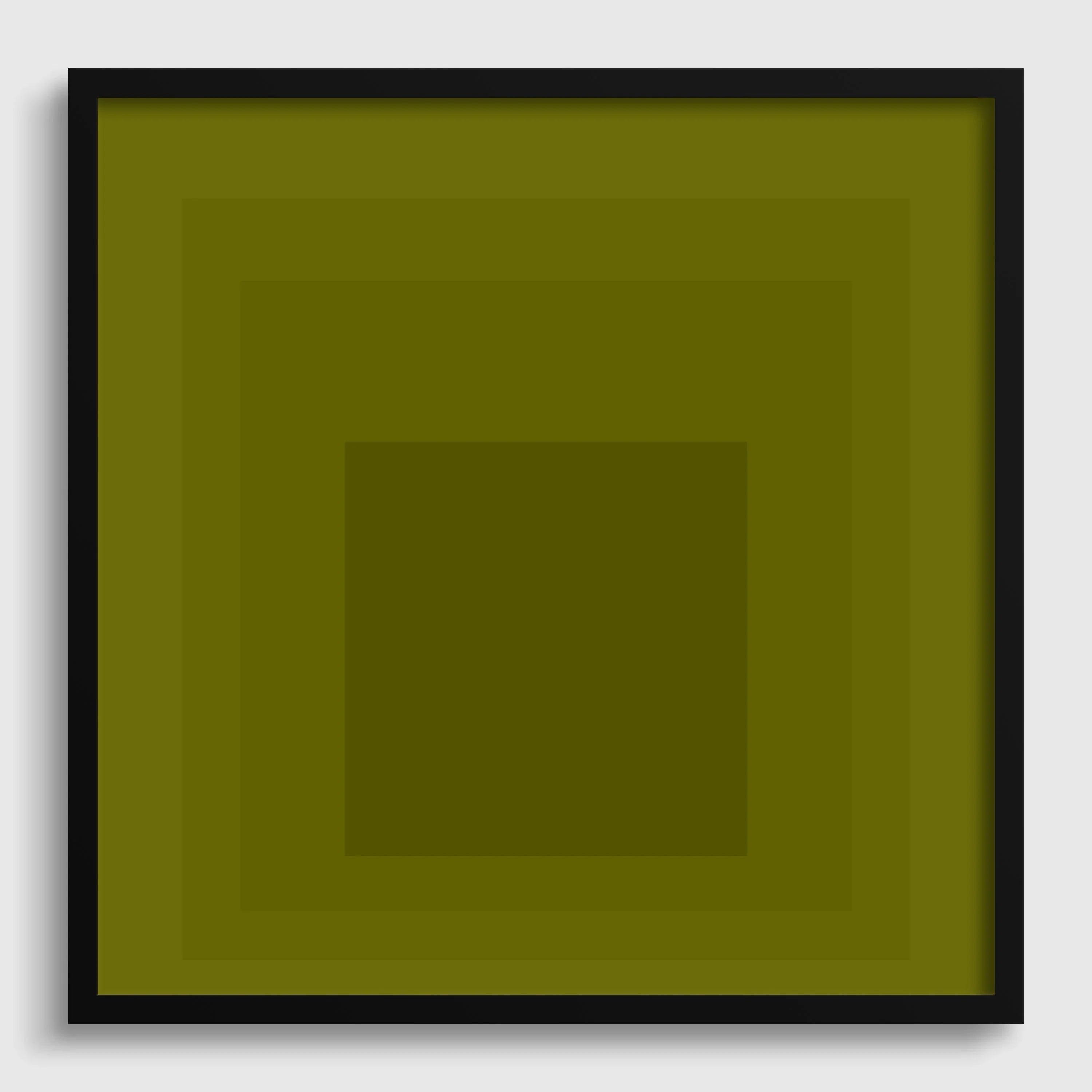 Josef Albers Inspired 'Homage to the Square' Giclee Print Mid-Century Modern Olive Green Art