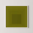 Josef Albers Inspired 'Homage to the Square' Giclee Print Mid-Century Modern Olive Green Art