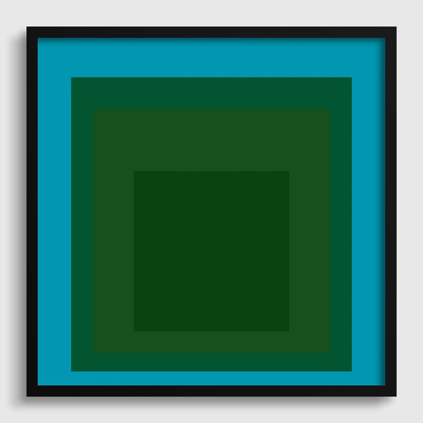 Josef Albers Inspired 'Madagascar' Giclee Print: 'Homage to the Square' Mid-Century Modern Art, Framed Option