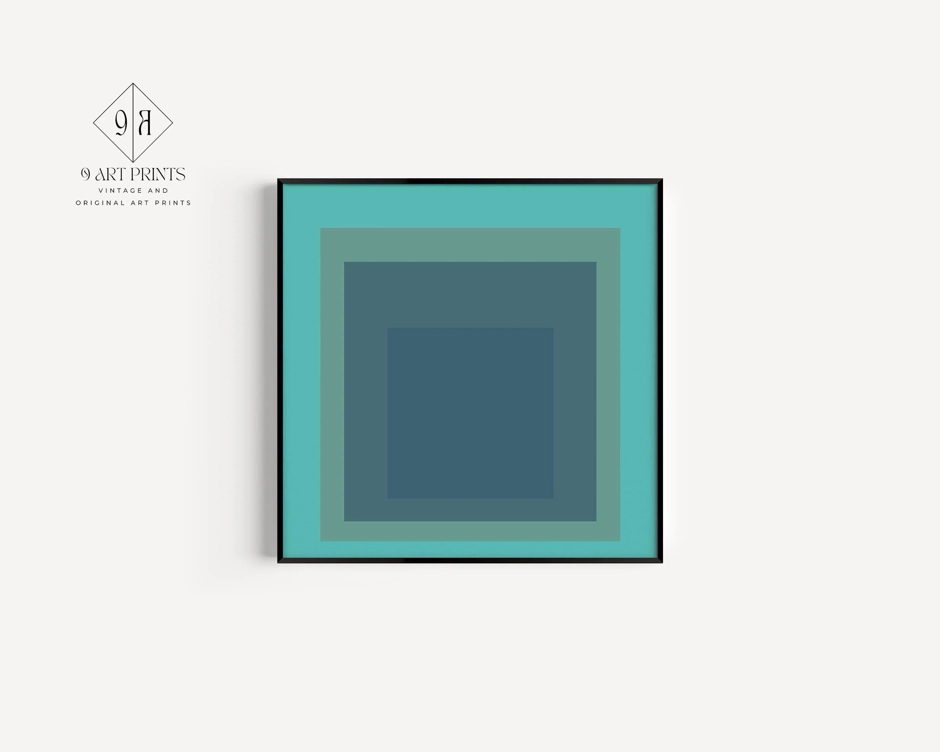 Josef Albers Inspired 'Meadow' Giclee Print: Mid-Century Modern Art, Mint Green
