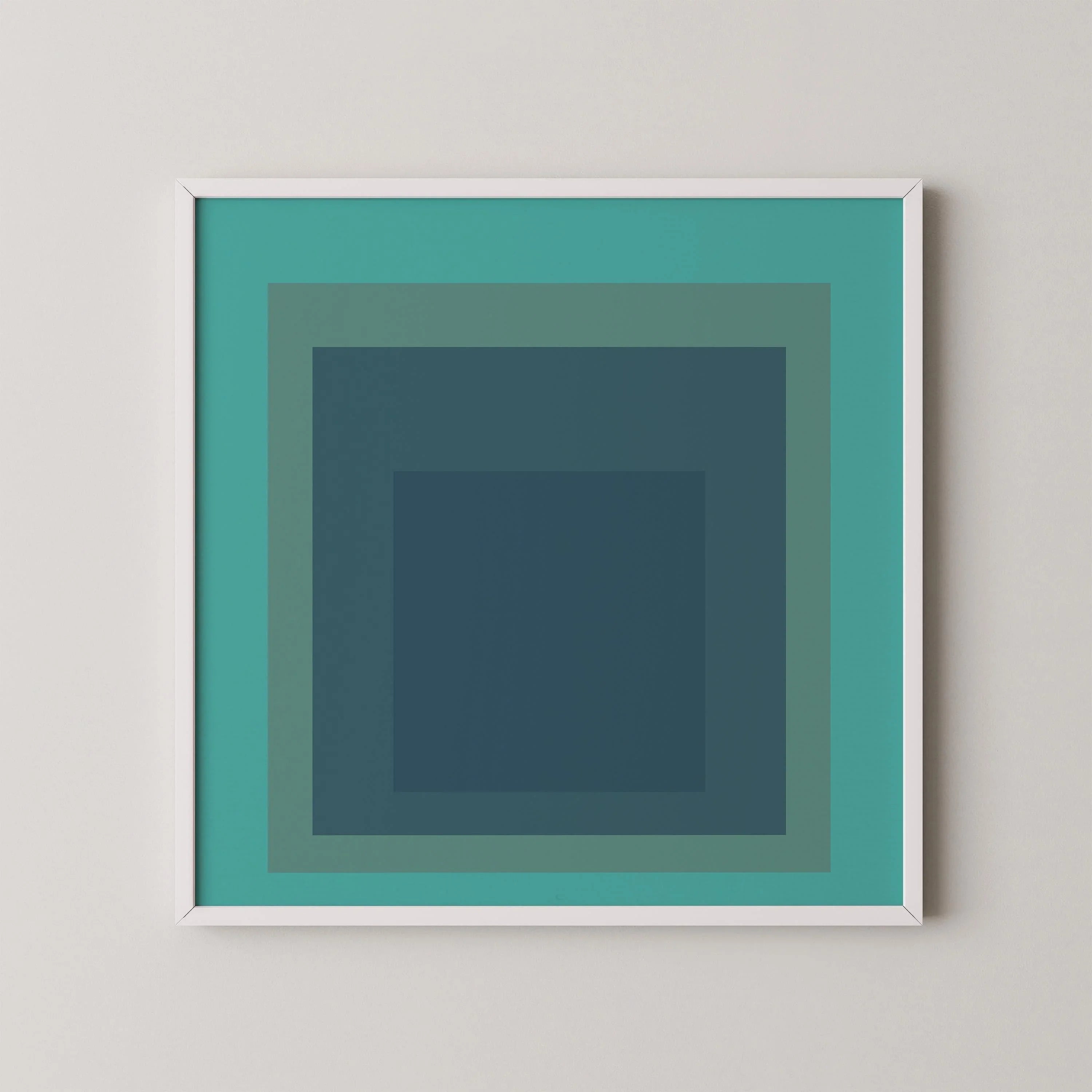 Josef Albers Inspired 'Meadow' Giclee Print: Mid-Century Modern Art, Mint Green