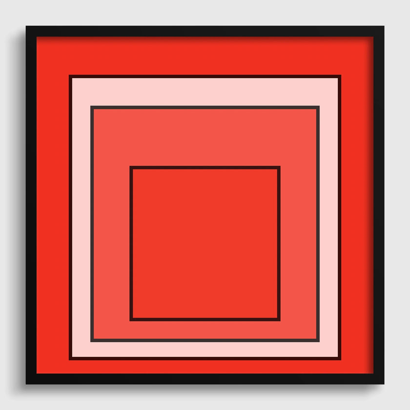 Josef Albers Inspired ‚ Metro‚Äô Homage to the Square Giclee Print: Mid-Century Modern Orange Art (1x1)