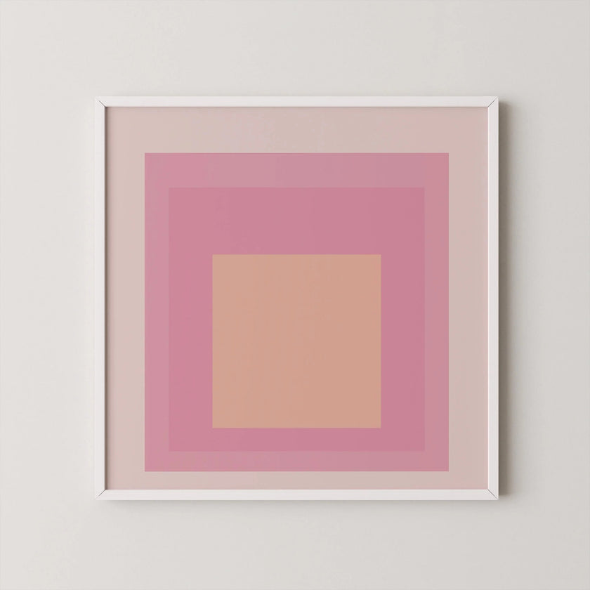Josef Albers Inspired 'Patricia' Giclee Print: Mid-Century Modern Homage to the Square (1x1)