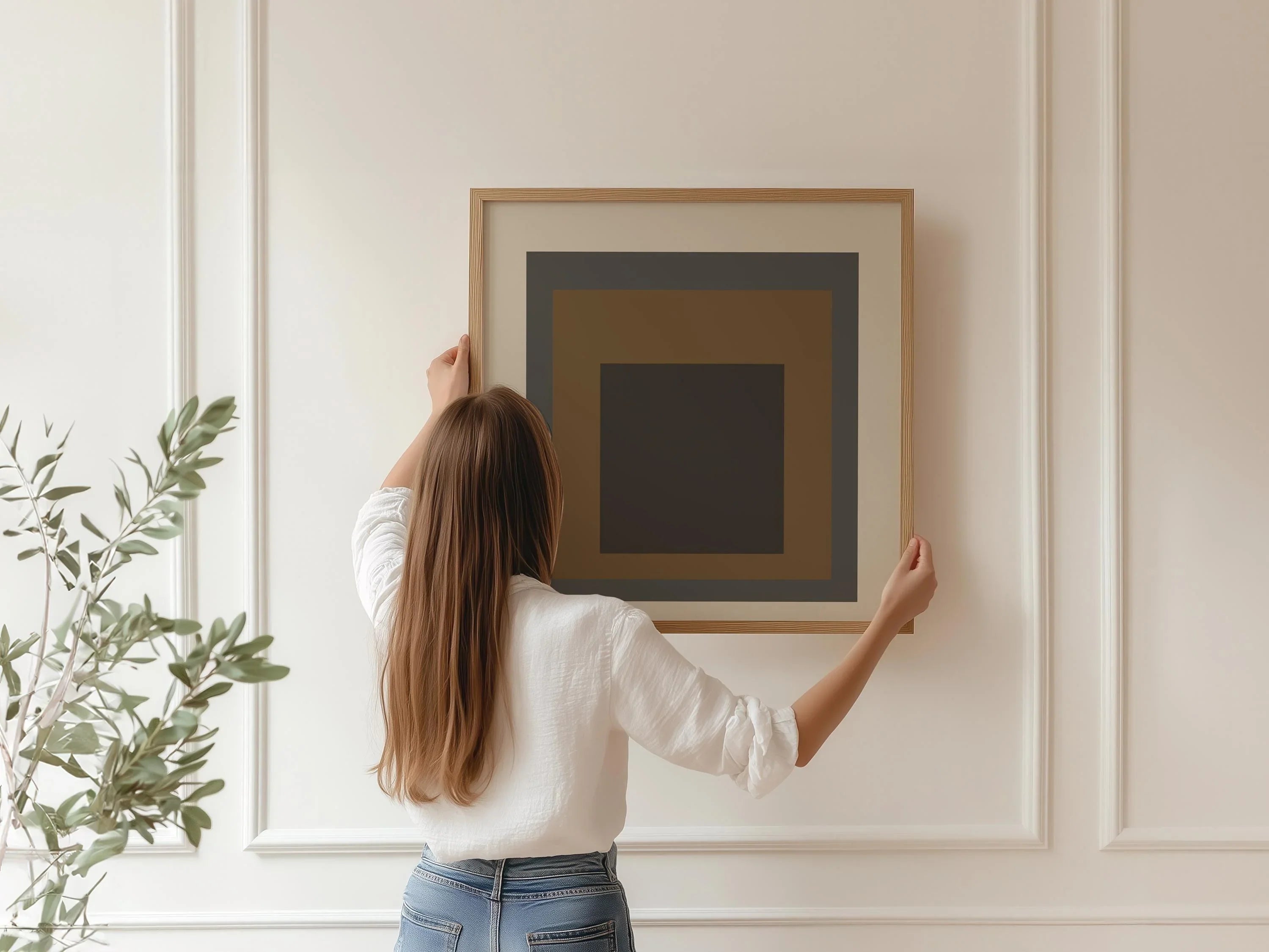 Josef Albers Inspired ‚ Sienna‚Äô Art Print: Mid-Century Modern Homage to the Square (1x1)