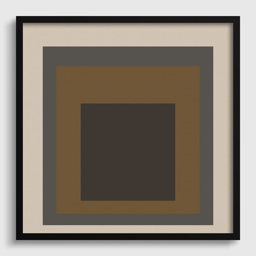 Josef Albers Inspired ‚ Sienna‚Äô Art Print: Mid-Century Modern Homage to the Square (1x1)