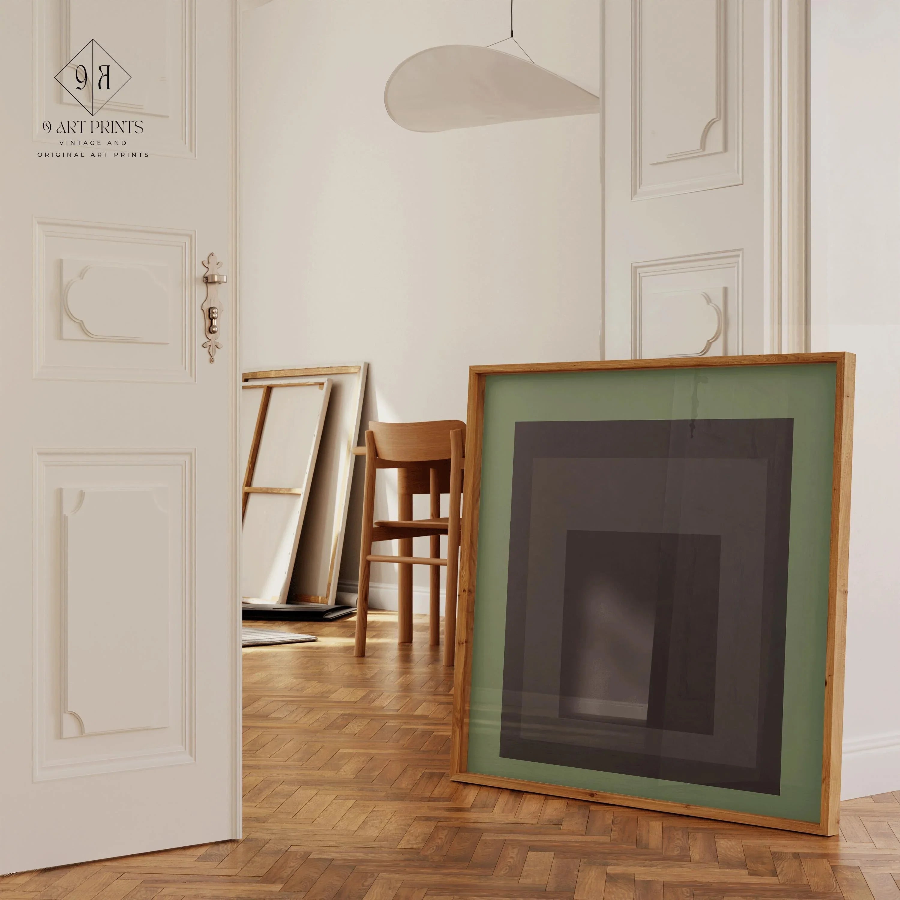 Josef Albers Inspired 'Sleep' Giclee Print: Mid-Century Modern Art, Handframed Option