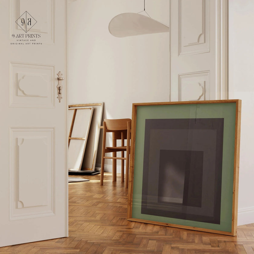 Josef Albers Inspired 'Sleep' Giclee Print: Mid-Century Modern Art, Handframed Option