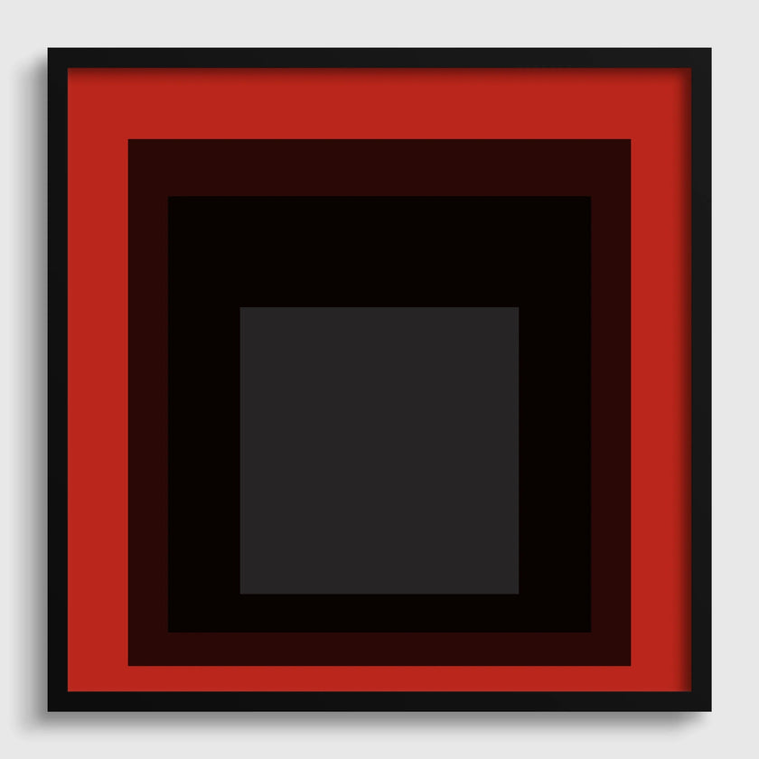 Josef Albers Inspired 'Sly' Giclee Print: Mid-Century Modern Red Square Art (1x1)