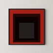 Josef Albers Inspired 'Sly' Giclee Print: Mid-Century Modern Red Square Art (1x1)