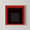 Josef Albers Inspired 'Sly' Giclee Print: Mid-Century Modern Red Square Art (1x1)