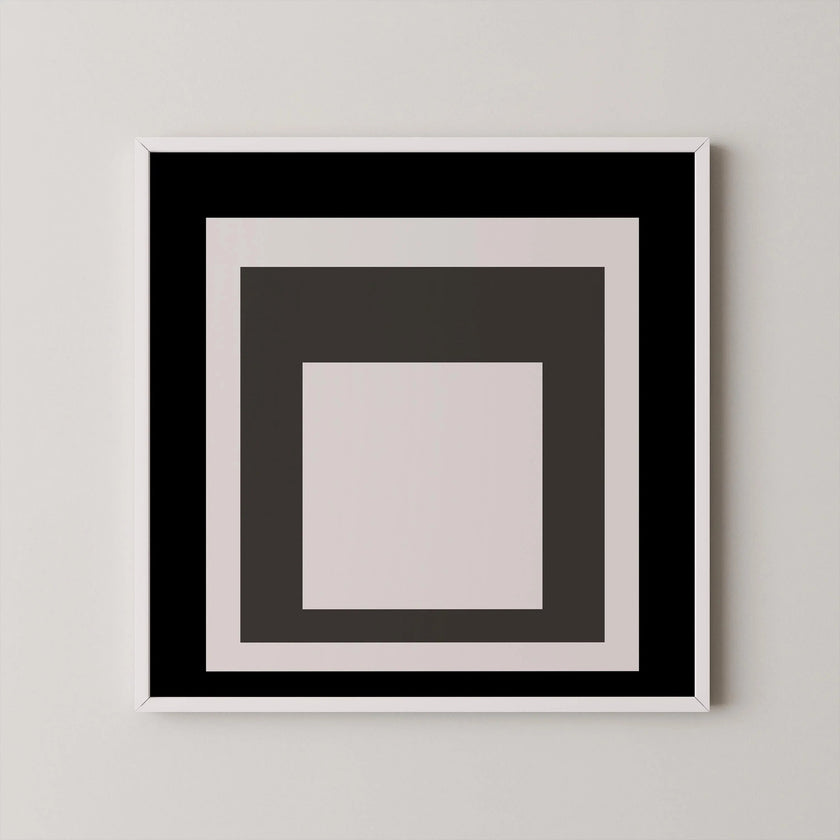 Josef Albers inspired 'Smoking' Giclee Print: Mid-Century Modern Art, Framed Option