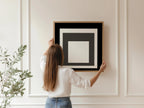 Josef Albers inspired 'Smoking' Giclee Print: Mid-Century Modern Art, Framed Option