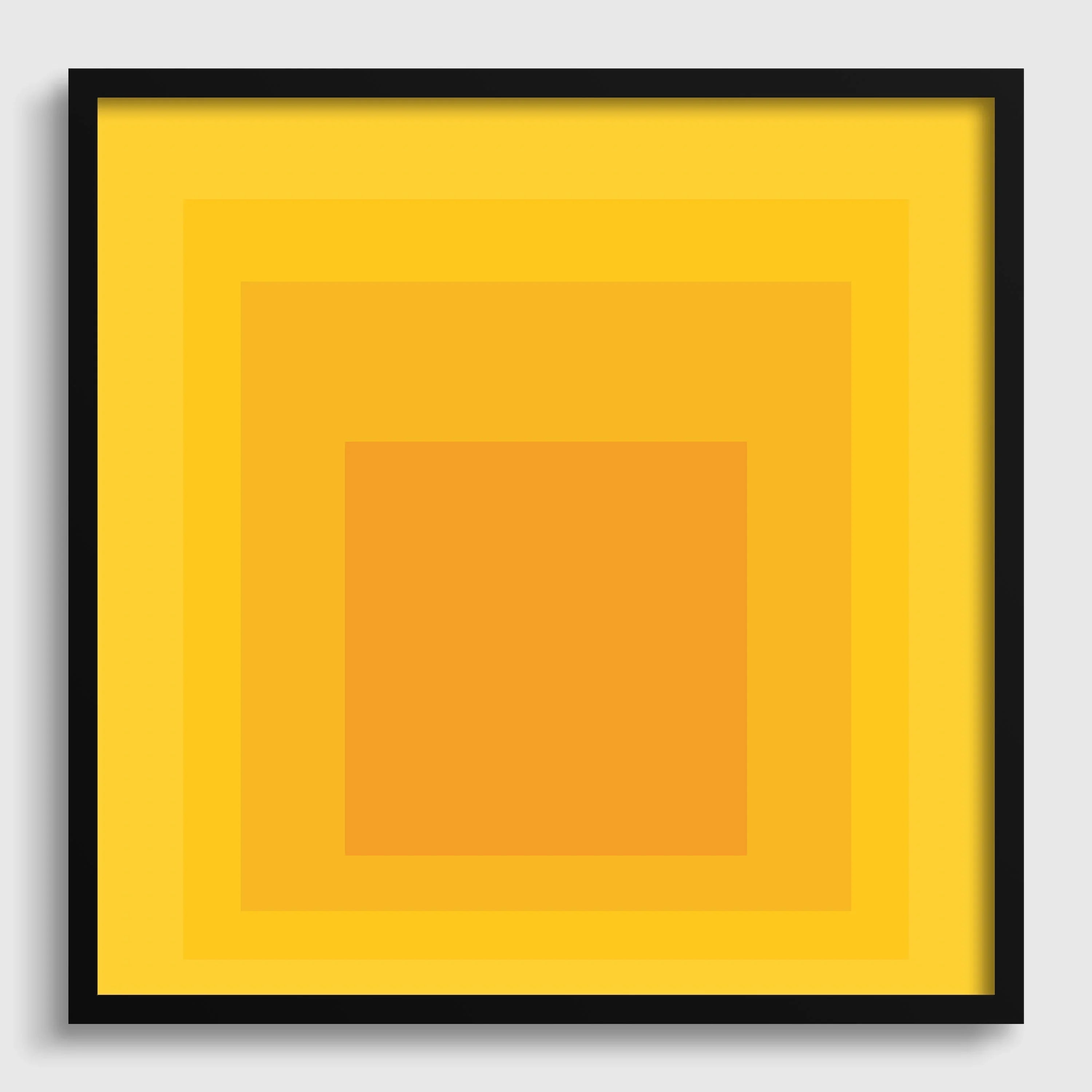 Josef Albers Inspired Taos Giclee Print: Mid-Century Modern Art, 'Homage to the Square' Yellow & Orange