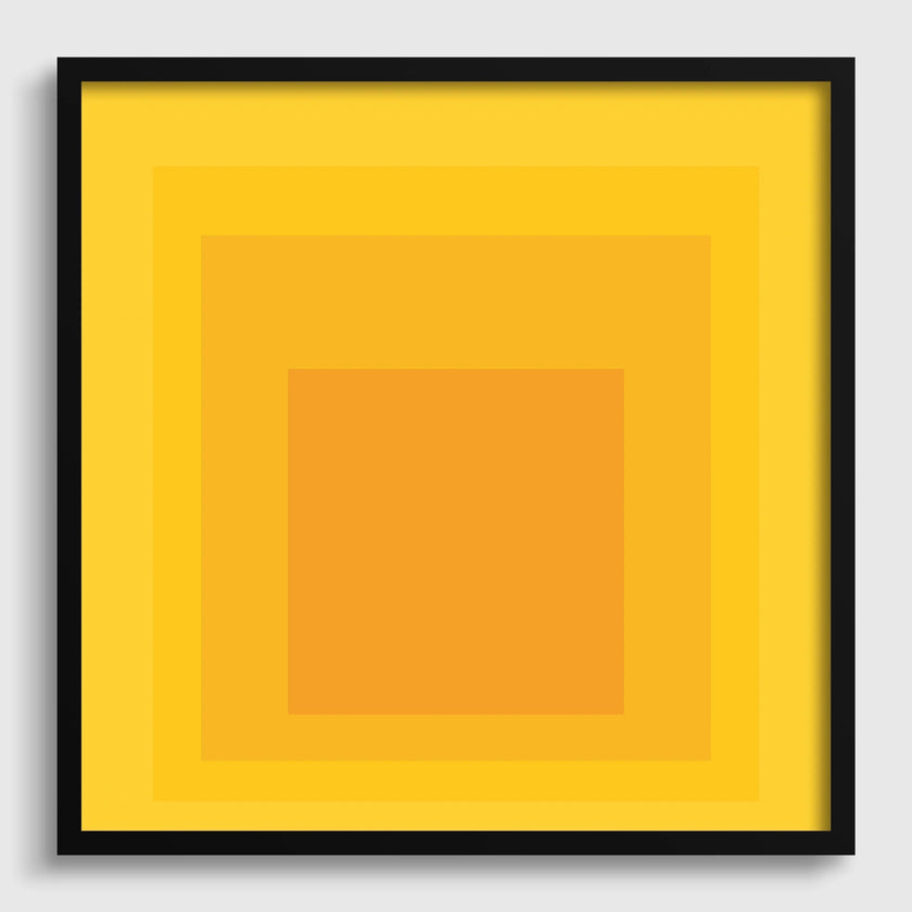 Josef Albers Inspired Taos Giclee Print: Mid-Century Modern Art, 'Homage to the Square' Yellow & Orange