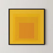 Josef Albers Inspired Taos Giclee Print: Mid-Century Modern Art, 'Homage to the Square' Yellow & Orange