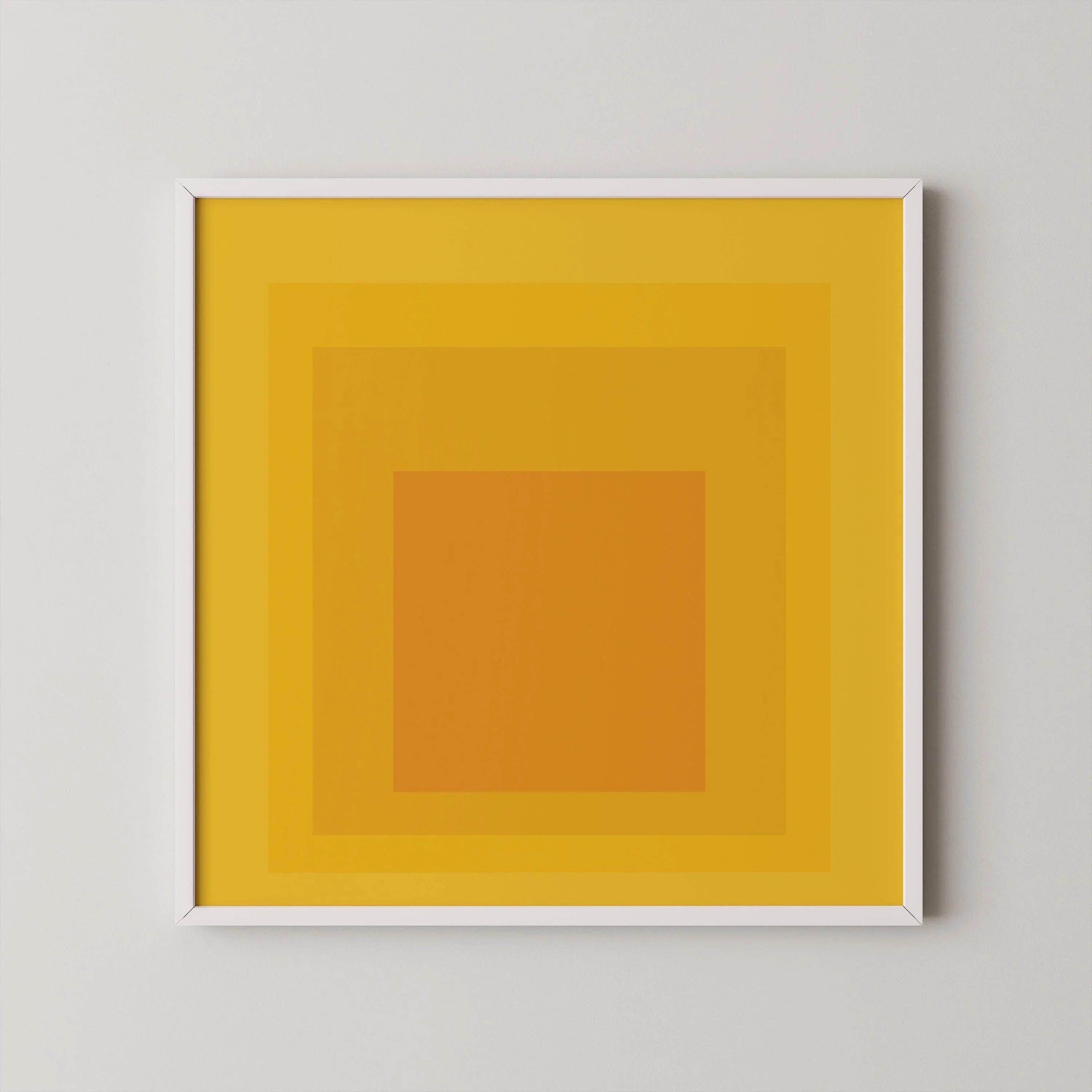 Josef Albers Inspired Taos Giclee Print: Mid-Century Modern Art, 'Homage to the Square' Yellow & Orange