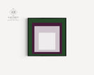 Josef Albers Inspired 'Temple' Giclee Print: Mid-Century Modern Art, Green Purple White