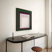 Josef Albers Inspired 'Temple' Giclee Print: Mid-Century Modern Art, Green Purple White