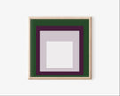 Josef Albers Inspired 'Temple' Giclee Print: Mid-Century Modern Art, Green Purple White