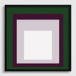 Josef Albers Inspired 'Temple' Giclee Print: Mid-Century Modern Art, Green Purple White
