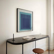 Josef Albers Inspired 'Tide' Giclee Print: Mid-Century Modern Art, Mint Blue