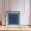 Josef Albers Inspired 'Tide' Giclee Print: Mid-Century Modern Art, Mint Blue