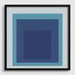 Josef Albers Inspired 'Tide' Giclee Print: Mid-Century Modern Art, Mint Blue