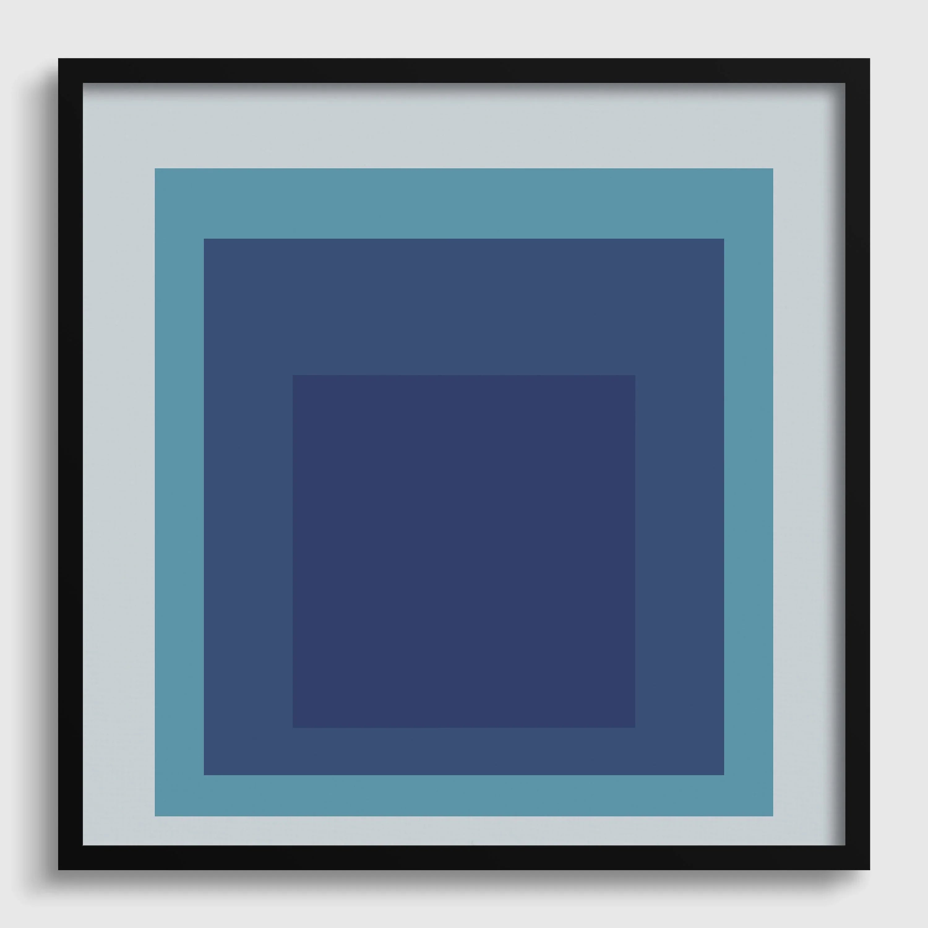 Josef Albers Inspired 'Tide' Giclee Print: Mid-Century Modern Art, Mint Blue