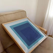 Josef Albers Inspired 'Tide' Giclee Print: Mid-Century Modern Art, Mint Blue