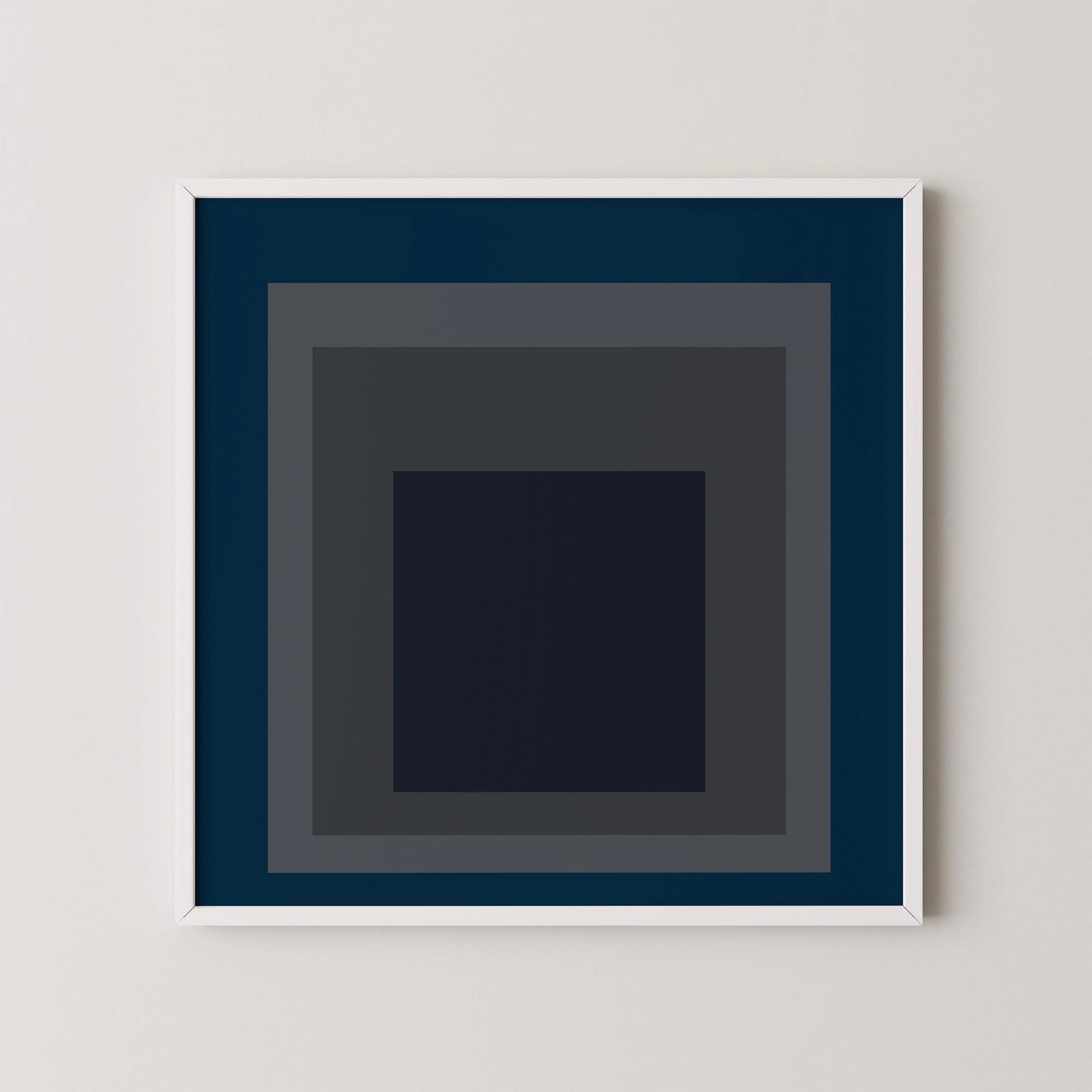 Josef Albers 'Pureheart' Giclee Print: Mid-Century Modern Art, Blue & Gray 'Homage to the Square'
