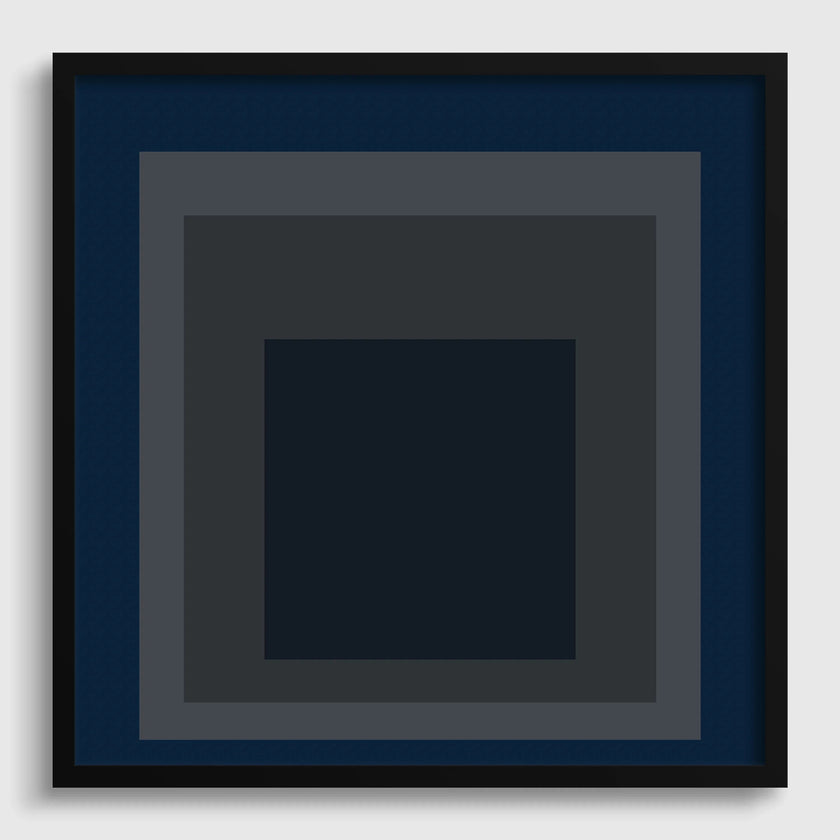Josef Albers 'Pureheart' Giclee Print: Mid-Century Modern Art, Blue & Gray 'Homage to the Square'