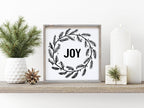 Joy Wreath Wood Sign