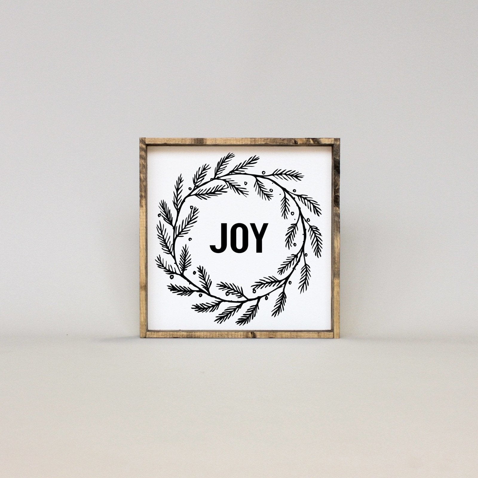 Joy Wreath Wood Sign