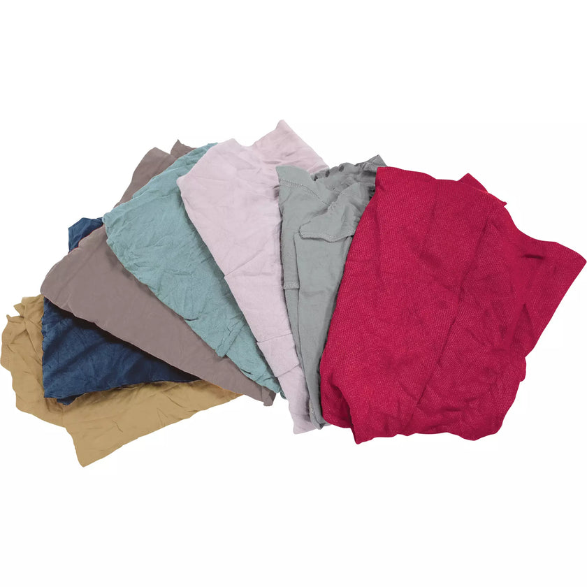 Recycled Material Wiping Rags, Fleece, Mix Colours, 25 lbs.