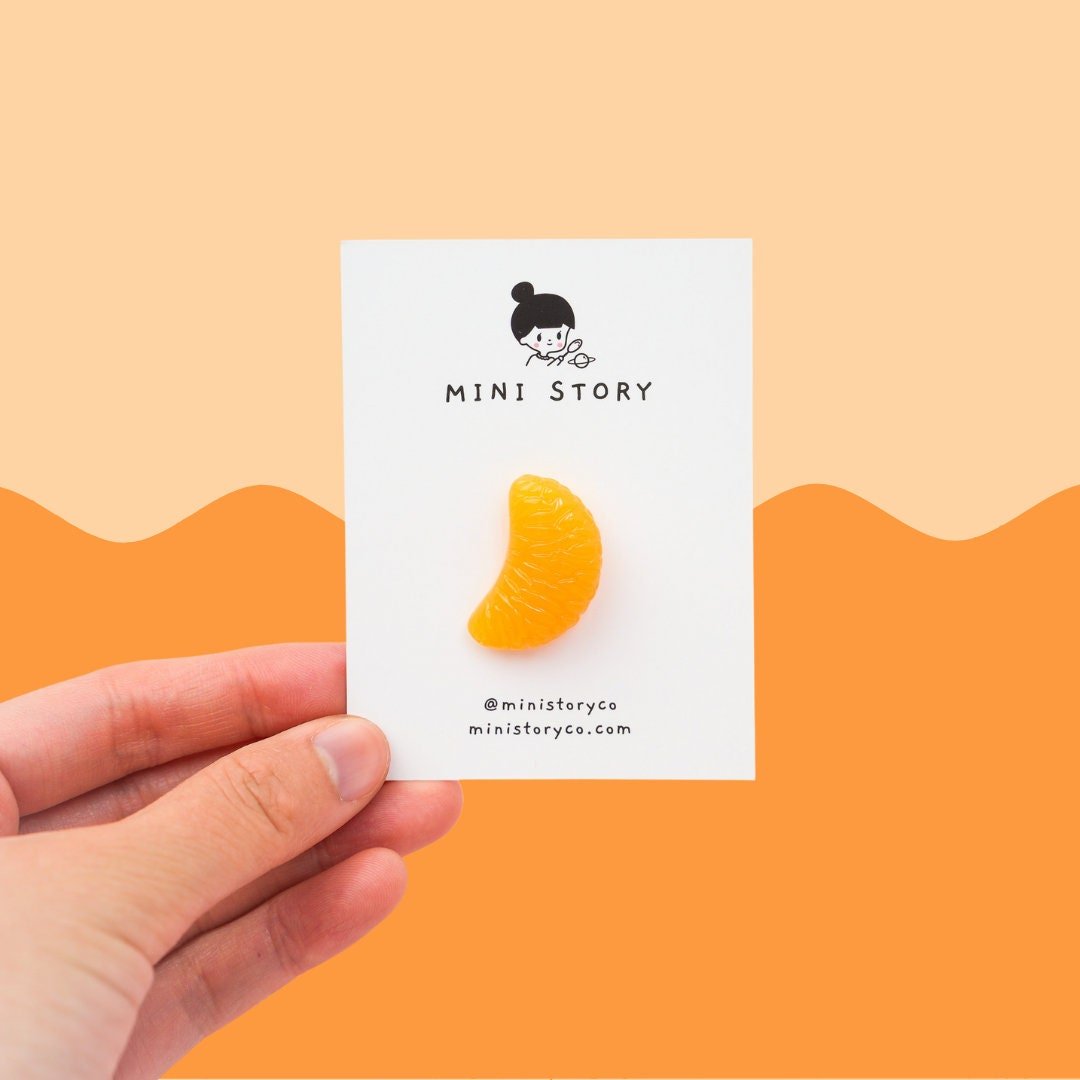 Juicy Mandarin Slice Brooch | Tangerine Pin